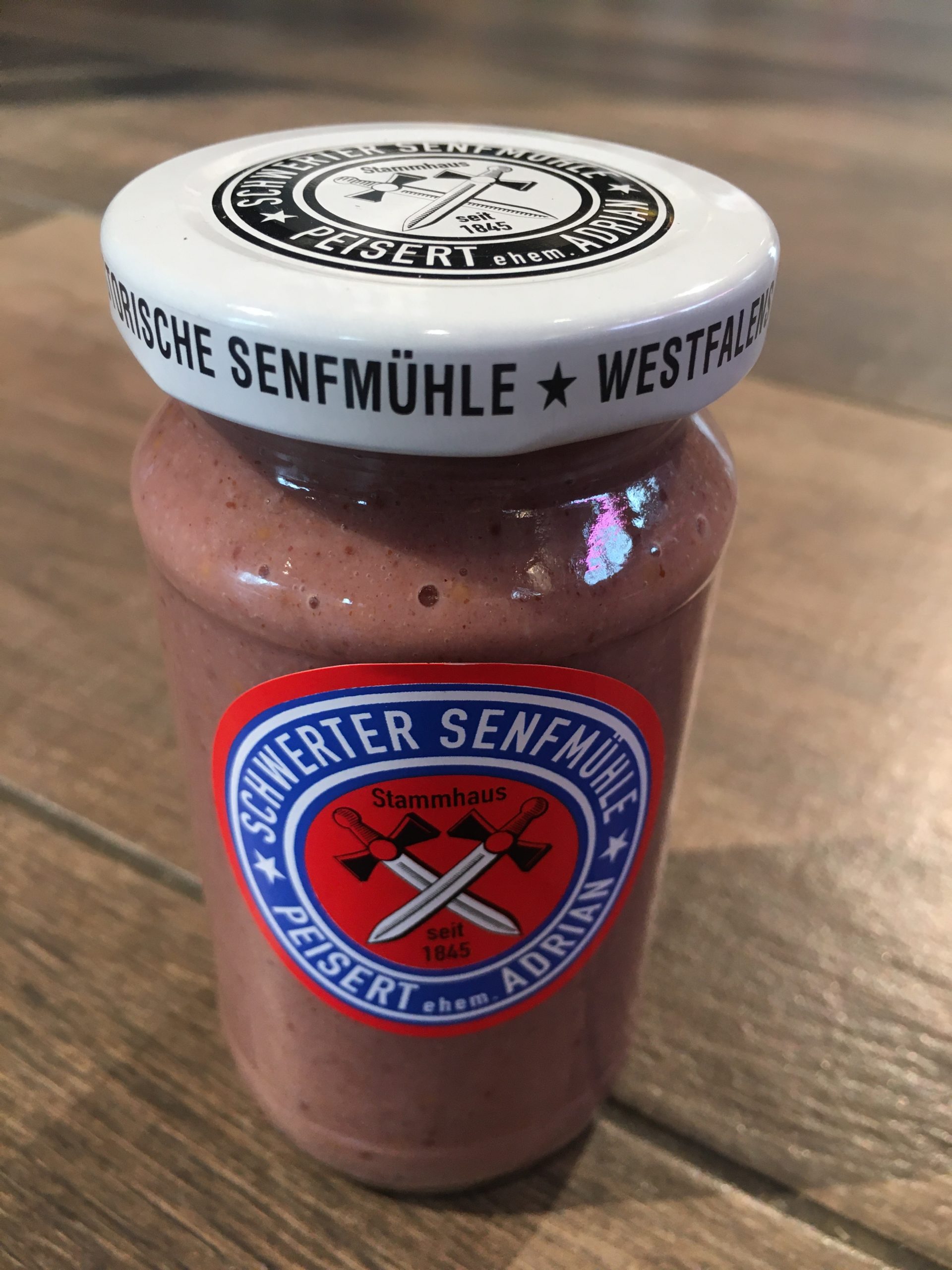 Rotwein-Senf süßlich & körnig 185 ml | Hofladen Austermann
